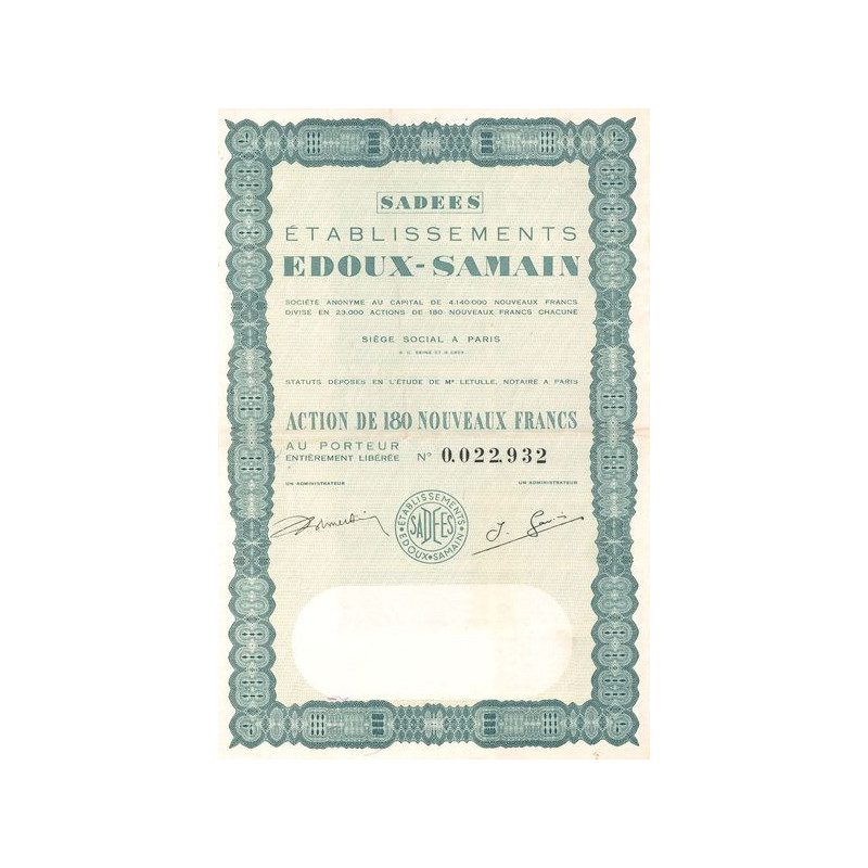 Sadees - Ets Edoux-Samain (Act 180 NF)