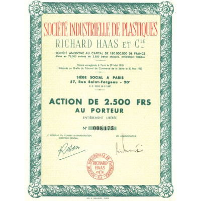 Sté Industrielle de Plastiques Richard Haas et Cie (Act 2500 F)