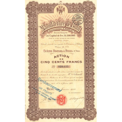 Manufacture de Buhl Anciennement E. Rogelet (Act 500 F)