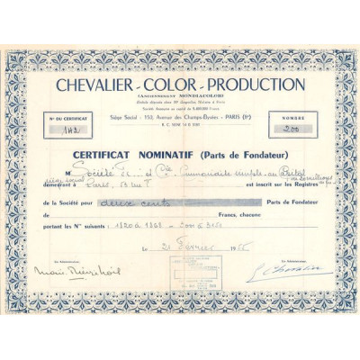 Chevalier-Color-Production (Anciennement Mondiacolor) (Certif Nomin PF)