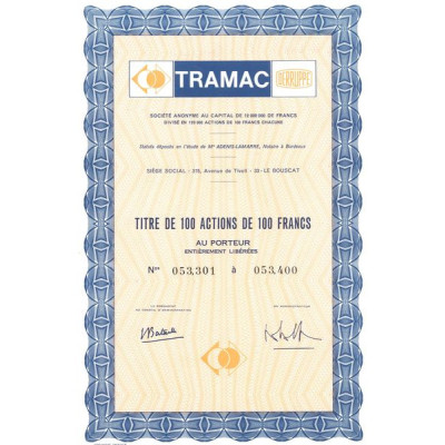 Tramac Derruppé (Titre 100 Act 100 F)