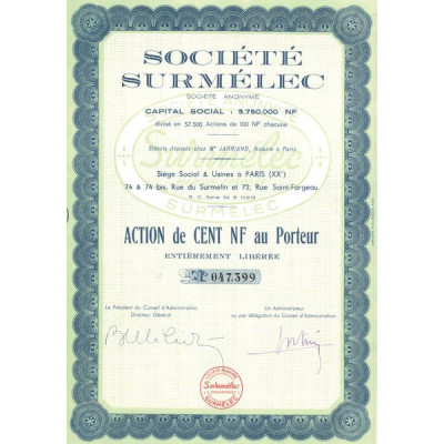 Sté Surmélec (Act 100 NF)