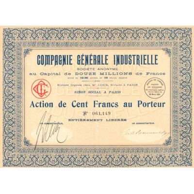 Cie Gale Industrielle (Act 100 F)