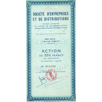 Sté d'Entreprises et de Distributions (Act 500 F)