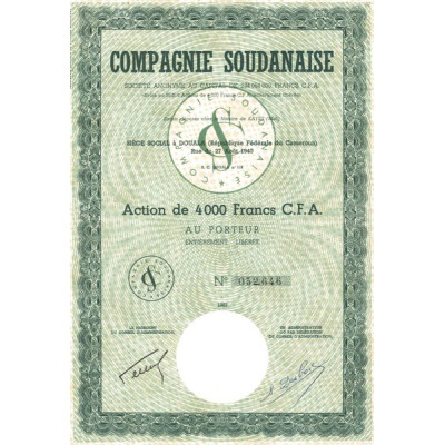 Cie Soudanaise (Act 4000 F C.F.A.)