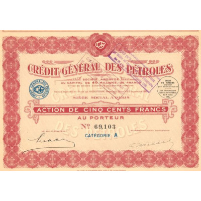 Crédit Gale de Pétroles (Act 500 F)