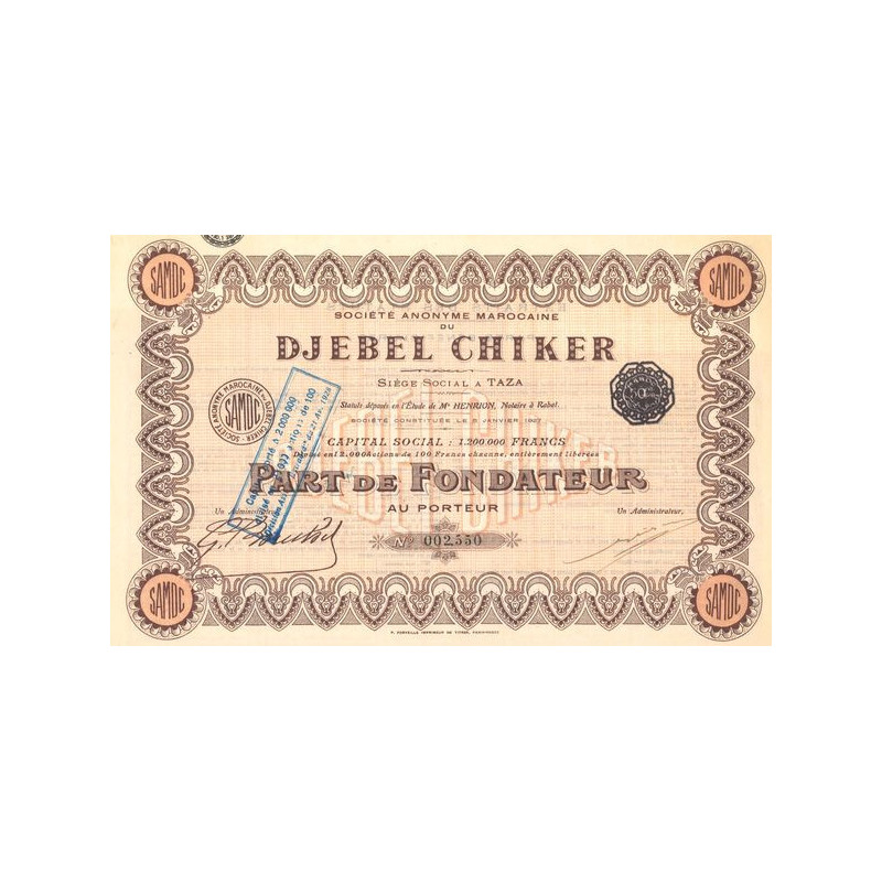 S.A. Marocaine du Djebel Chiker (PF)