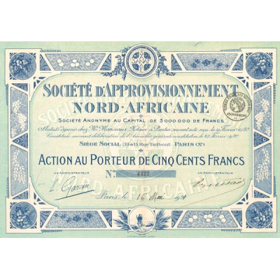 Sté d'Approvisionnement Nord Africaine (Act 500 F)