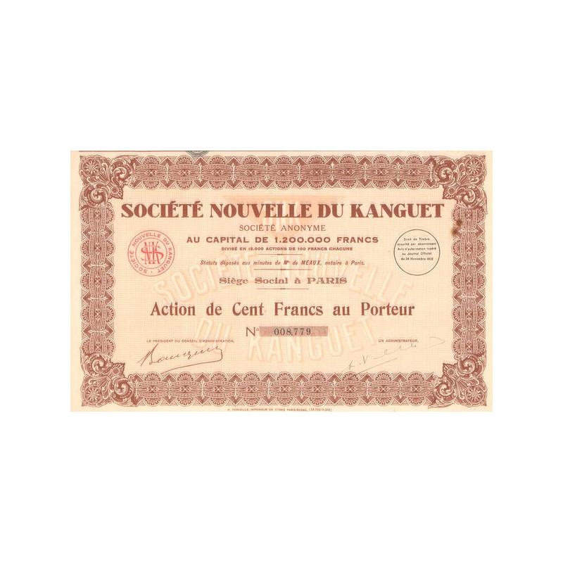Sté Nouvelle du Kanguet (Act 100 F)