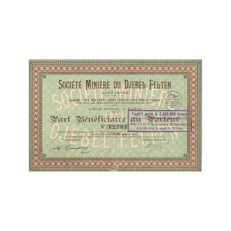 Sté Minière du Djebel Felten (PB)