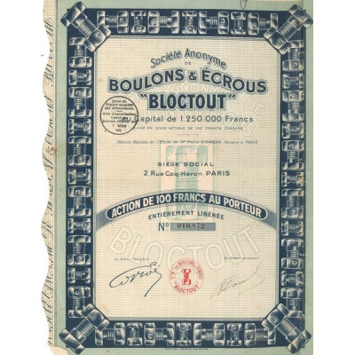 S.A. de Boulons & Ecrous "Bloctout" (Act 100 F)