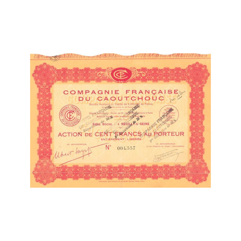 Cie Française du Caoutchouc (Act 100 F)