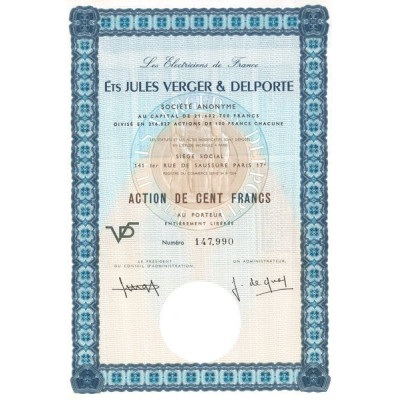 Les Electriciens de France - Ets Jules Verger & Delporte (Act 100 F)