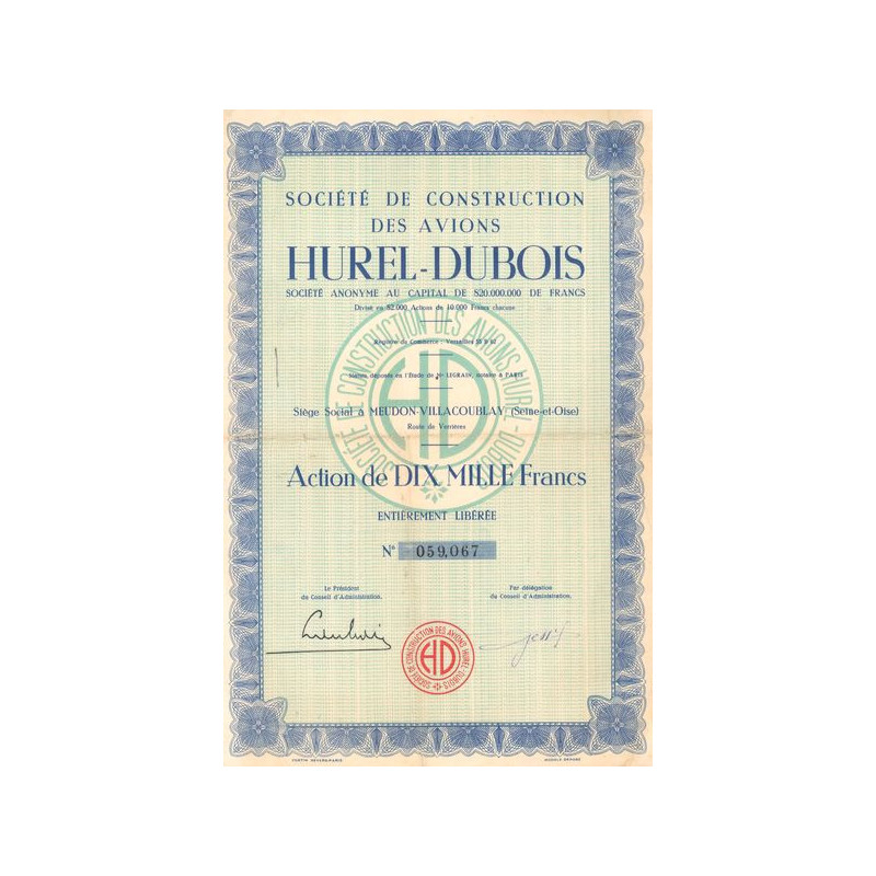 Sté de Construction des Avions Hurel-Dubois (Act 10000 F)