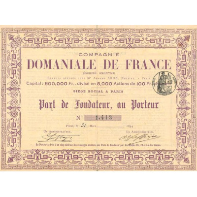 Cie Domaniale de France (PF)