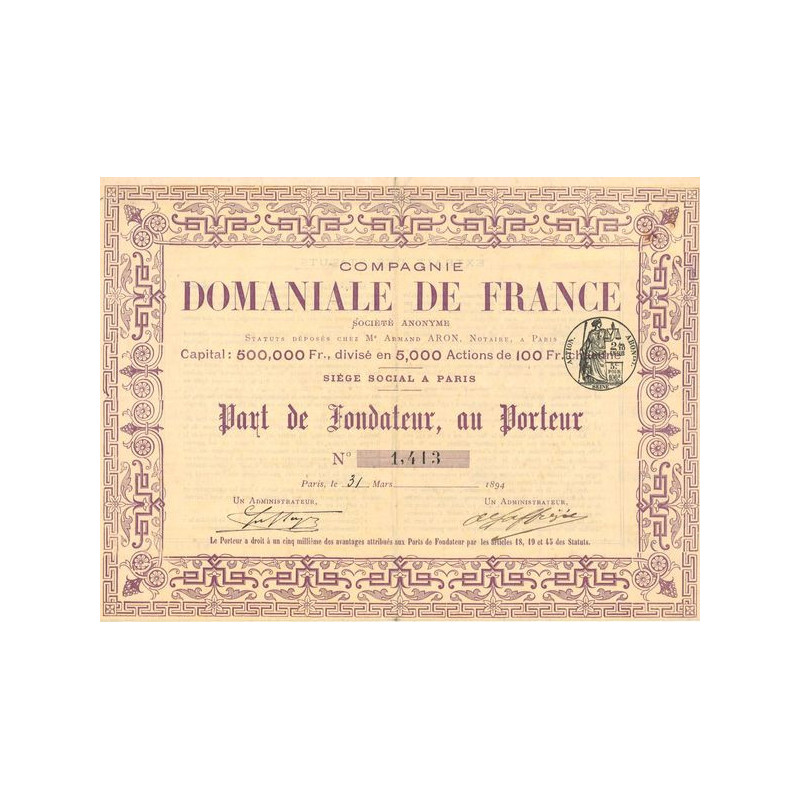 Cie Domaniale de France (PF)