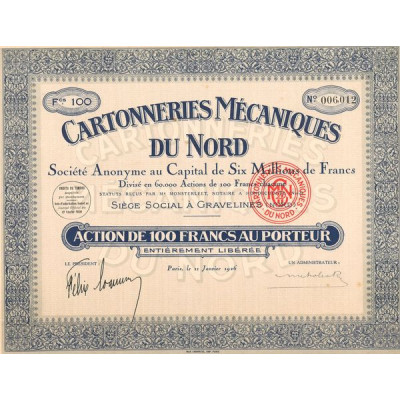 Cartonneries Mécaniques du Nord (Act 100 F)