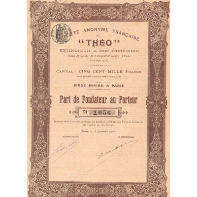 S.A. Française du "Théo" Extincteur à Sec d'Incendie (PF)