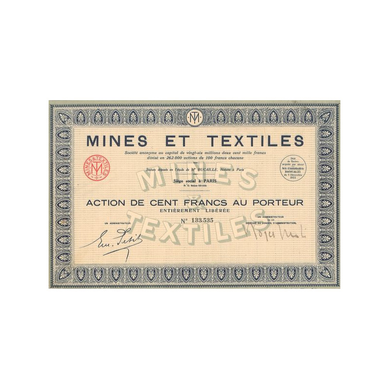 Mines et Textiles (Act 100 F)