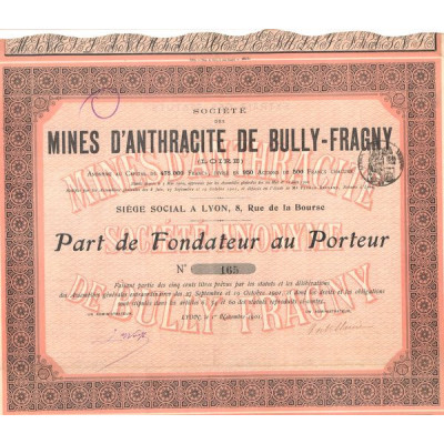 Sté des Mines d'Anthracite de Bully-Fragny (PF)