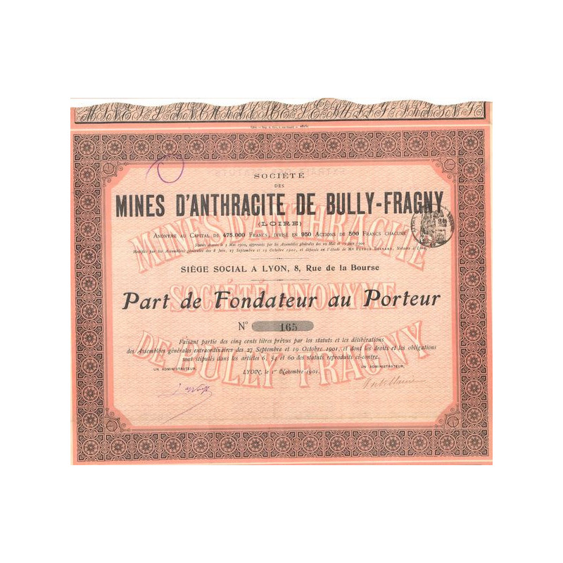 Sté des Mines d'Anthracite de Bully-Fragny (PF)