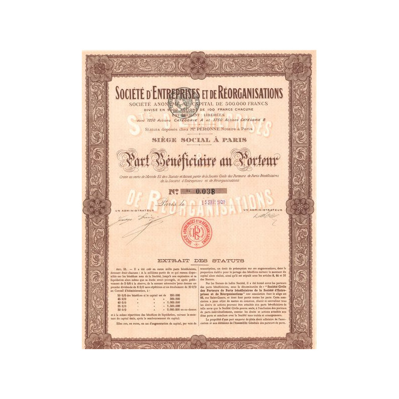 Sté d'Entreprises et de Réorganisations (PB)