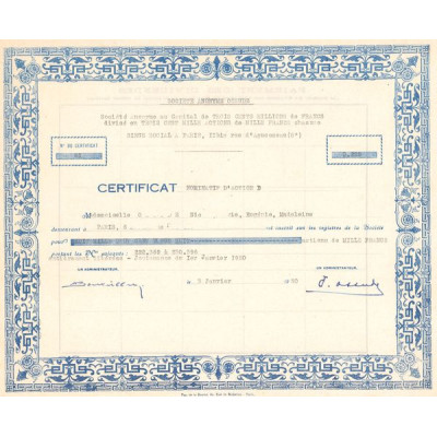 S.A. Ossude (Certif Nomin d'Act B)