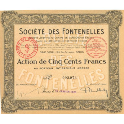 Sté des Fontenelles (Act 500 F)