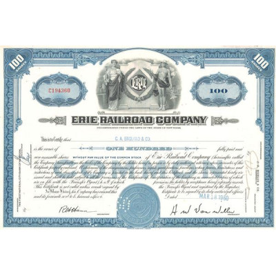 Erie Railroad Cy (Certif Nomin Titre 100 Act)