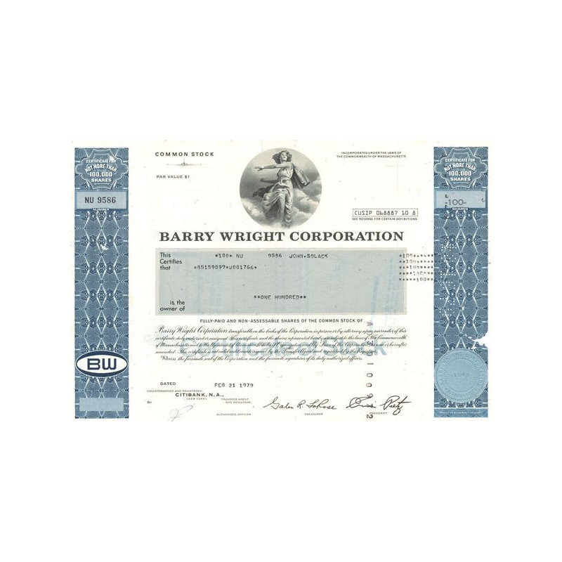 Barry Wright Corp (Titre 100 Act 1$)