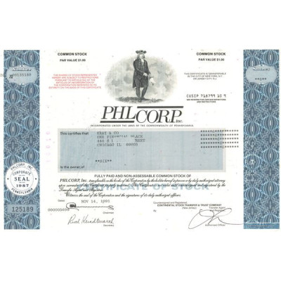 PHLcorp Inc (Titre 06 Act 1$)