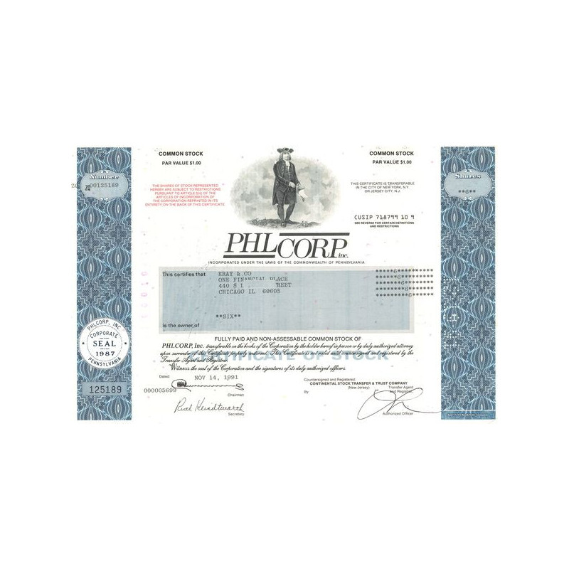 PHLcorp Inc (Titre 06 Act 1$)