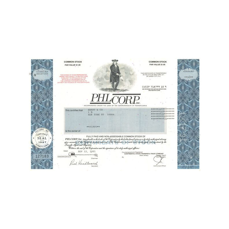 PHLcorp Inc (Titre 50 Act 1$)