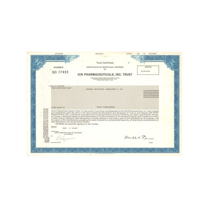 ICN Pharmaceuticals. Inc. Trust (Certif Nomin)