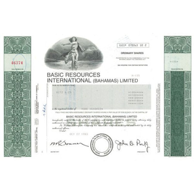 Basic Resources International (Bahamas) Ltd (Titre 100 Act 0.03$)