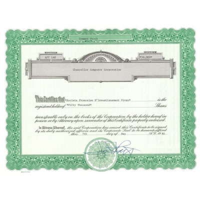 Chancellor Computer Corp (Titre 50000 Act)