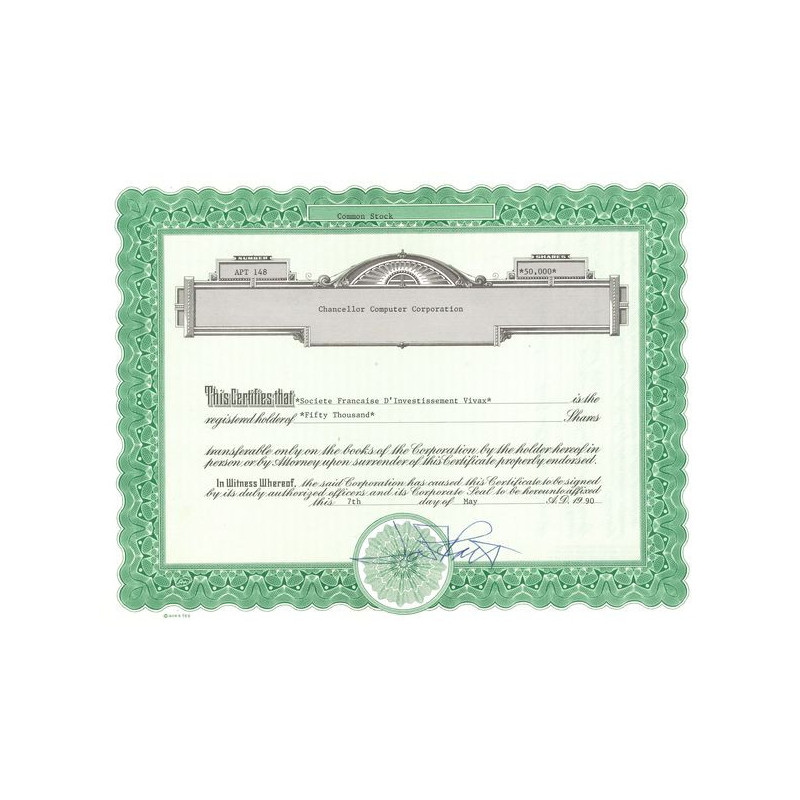 Chancellor Computer Corp (Titre 50000 Act)