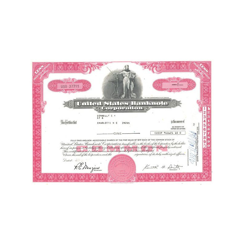 United States Banknote Corp (Titre 01 Act 1$)