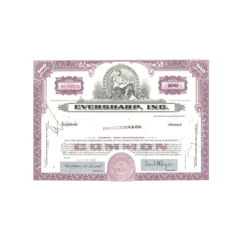 Eversharp Inc (Titre 100 Act 1$)