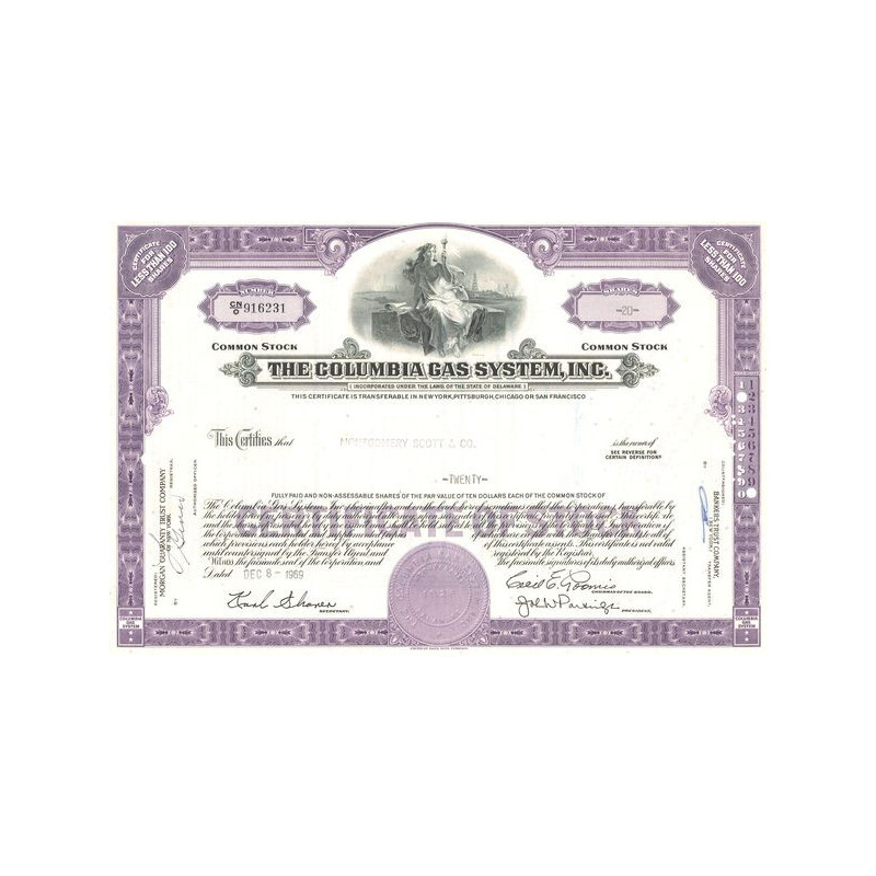 The Columbia Gas System Inc (Titre 20 Act)