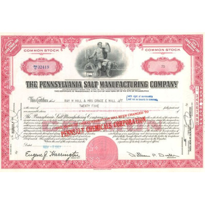 The Pennsylvania Salt Manufacturing Cy (Titre 25 Act 10$)