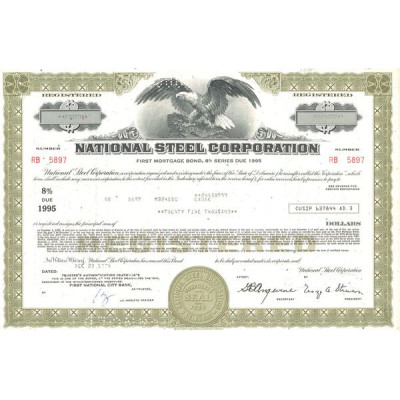 National Steel Corp - First Mortgage Bond. 8% Series due 1995 (Act 25000 $)