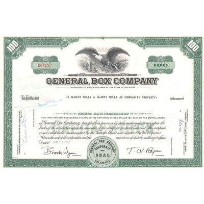 General Box Cy (Certif Nomin Titre 100 Act 1$)