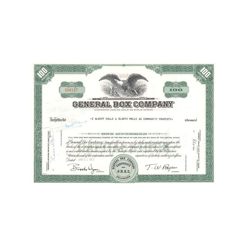 General Box Cy (Certif Nomin Titre 100 Act 1$)