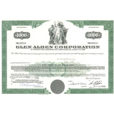 Glen Alden Corp (Act 1000 $) (verte)