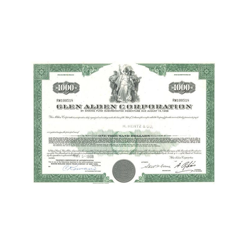 Glen Alden Corp (Act 1000 $) (verte)