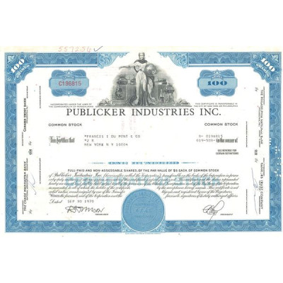 Publicker Industries Inc. (Titre 100 Act 5$)