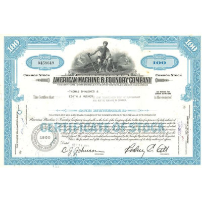 American Machine & Foundry Cy (Titre 100 Act 1.75$)