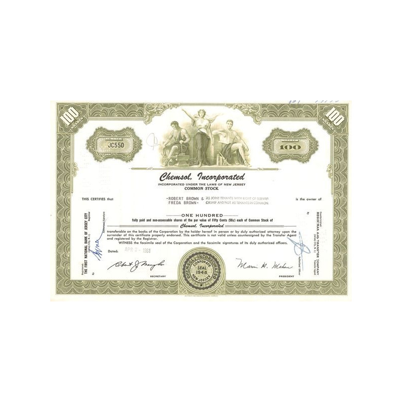 Chemsol Incorporated (Titre 100 Act 50 Cents)