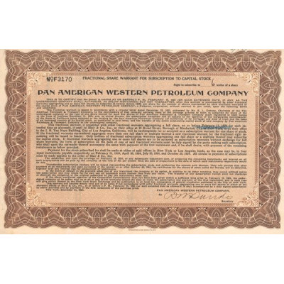 Pan American Western Petroleum Cy (Titre 06 10ème Act)